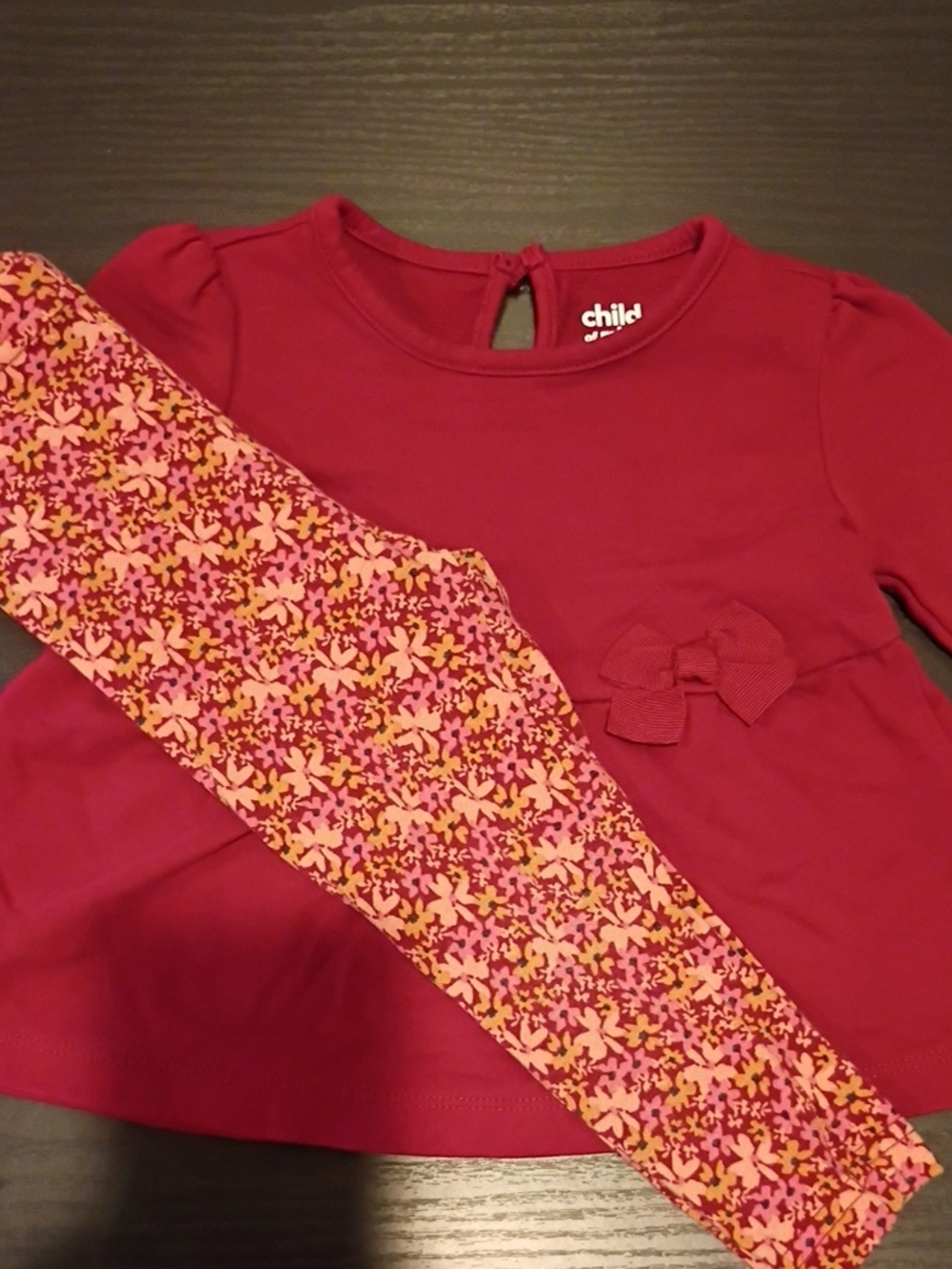 Carter's Raspberry Pink Long-Sleeve Top with Bow Accent